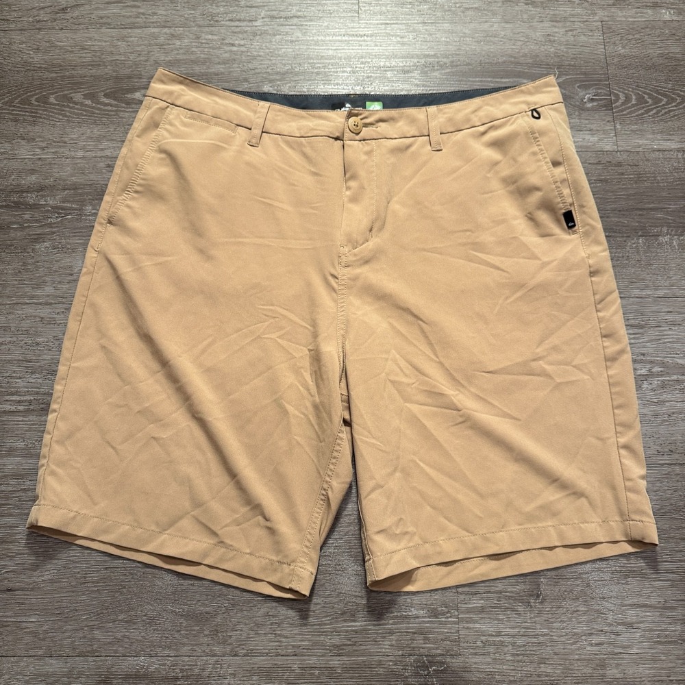 Quiksilver Short Mens 38 Beige Amphibian 4 Way Stretch Board Short Outdoor 9.5"